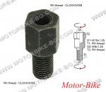 ПРЕХОДНИК ЗА ОГЛЕДАЛО M10x1.25 ДЯСНА / M8x1.25 ДЯСНА РЕЗБА (ОКСИДИРАН)