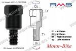 ПРЕХОДНИК ЗА ОГЛЕДАЛО M10x1.25 ДЯСНА / M10x1.25 ЛЯВА РЕЗБА (ЧЕРЕН) RMS